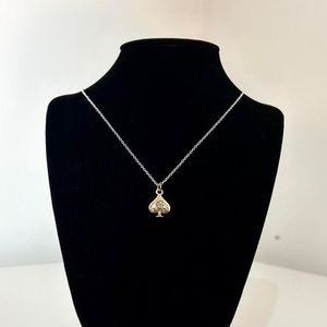 Mixed Metal Spades Necklace